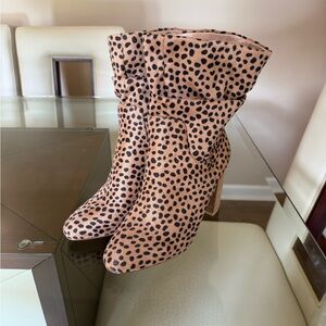 CCOCCI Brown and Black Heeled Boots with Slouchy Style